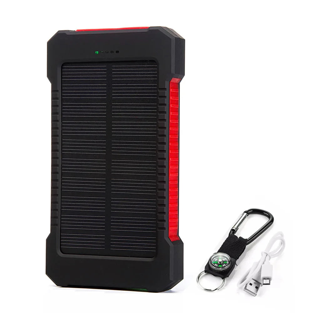 Solar Power Bank 20000mah Portable Waterproof External Battery Powerbank 20000 mah Phone Charger LED PoverBank For iphone huawei