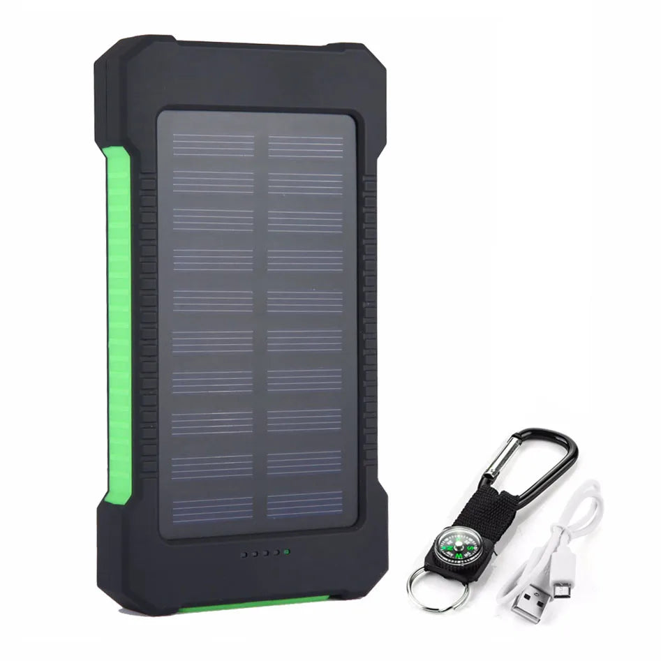 Solar Power Bank 20000mah Portable Waterproof External Battery Powerbank 20000 mah Phone Charger LED PoverBank For iphone huawei