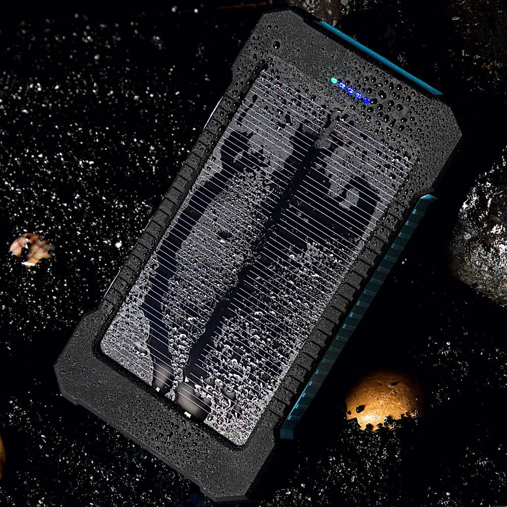 Solar Power Bank 20000mah Portable Waterproof External Battery Powerbank 20000 mah Phone Charger LED PoverBank For iphone huawei