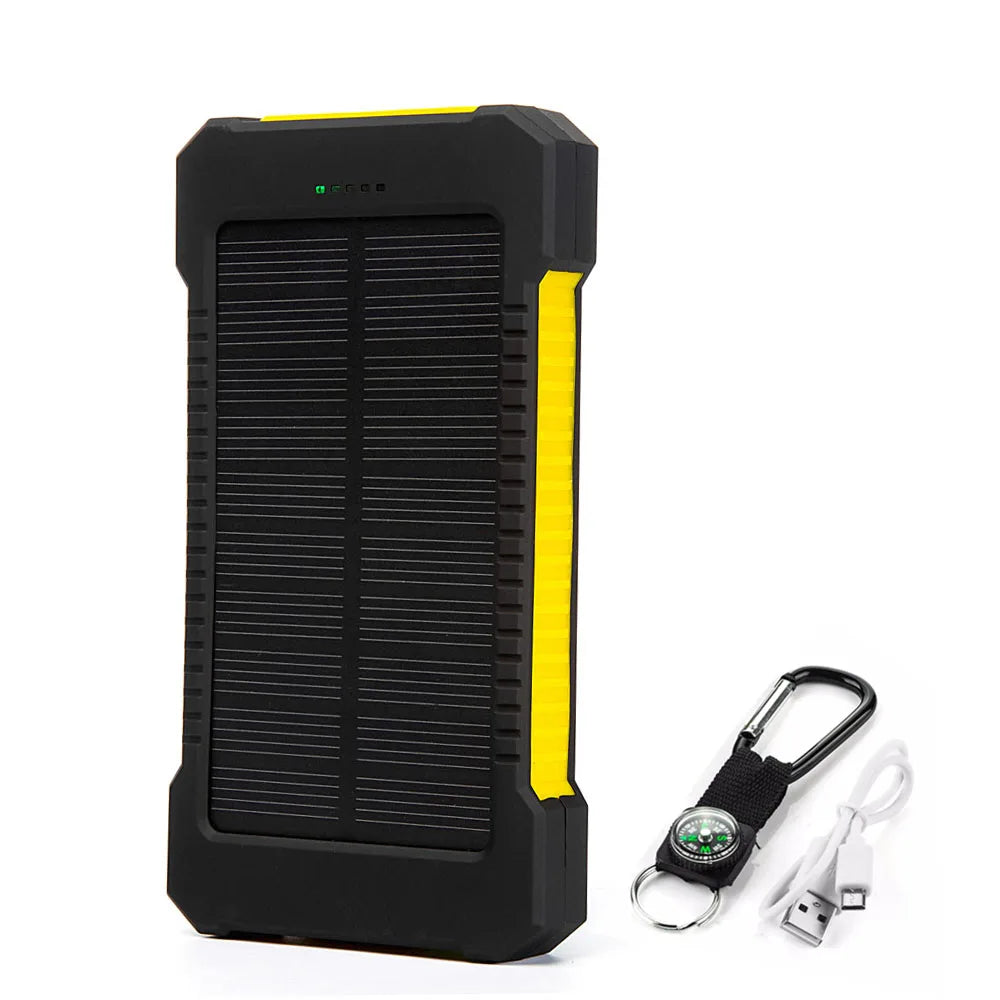 Solar Power Bank 20000mah Portable Waterproof External Battery Powerbank 20000 mah Phone Charger LED PoverBank For iphone huawei
