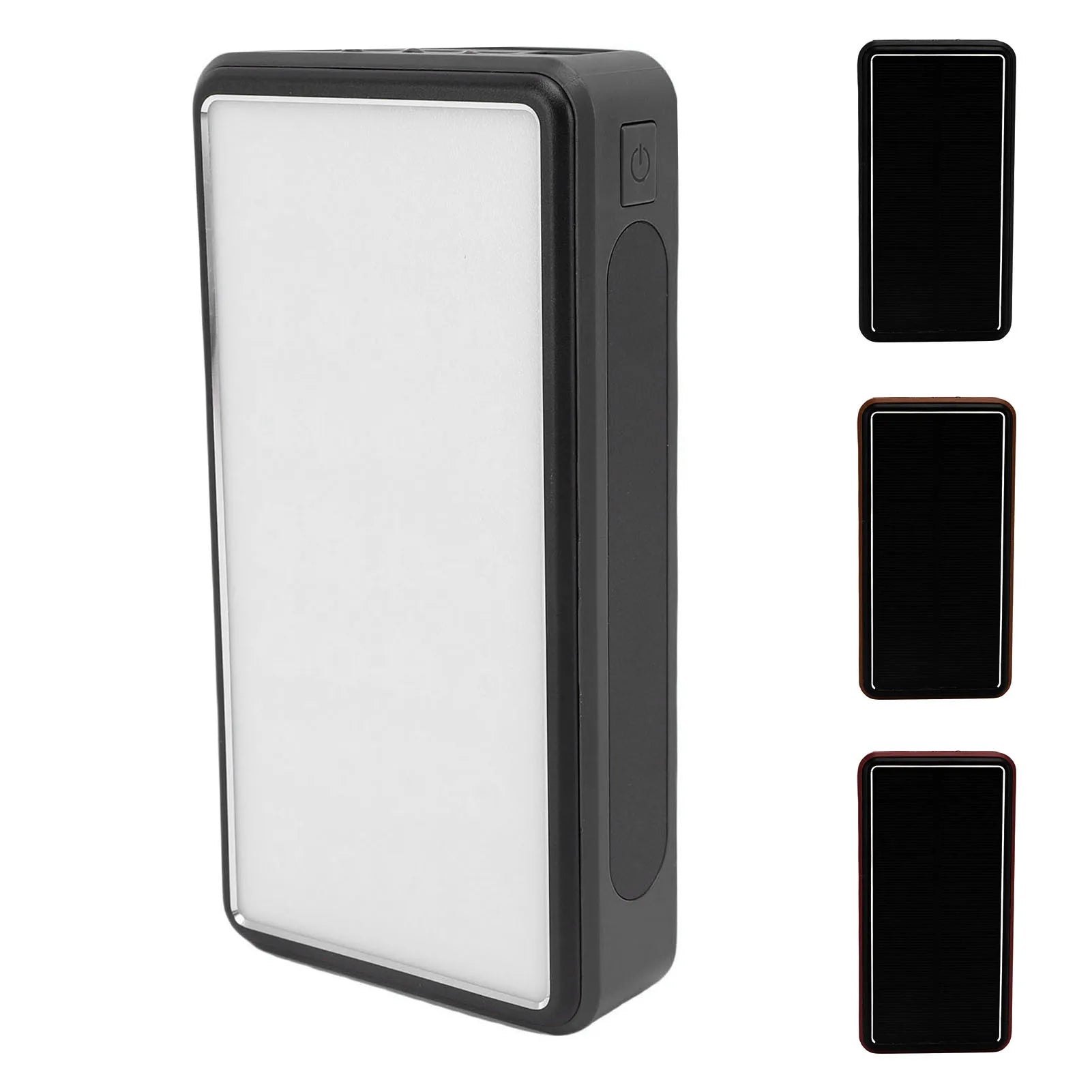 Solar Power Bank 50000mAh Aluminum Alloy USB Portable Charger Battery Pack with LED Light for Outdoor Camping Emergency